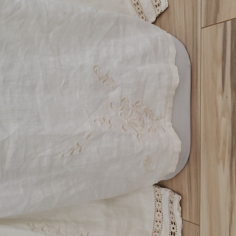 J. Jill Linen Long Sleeve Embroidered Blouse Womans L - Picture 7 of 7